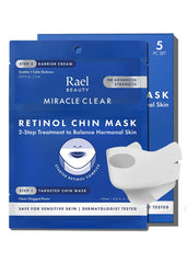 Rael retinol chin mask on chin area targets blemish-prone skin.