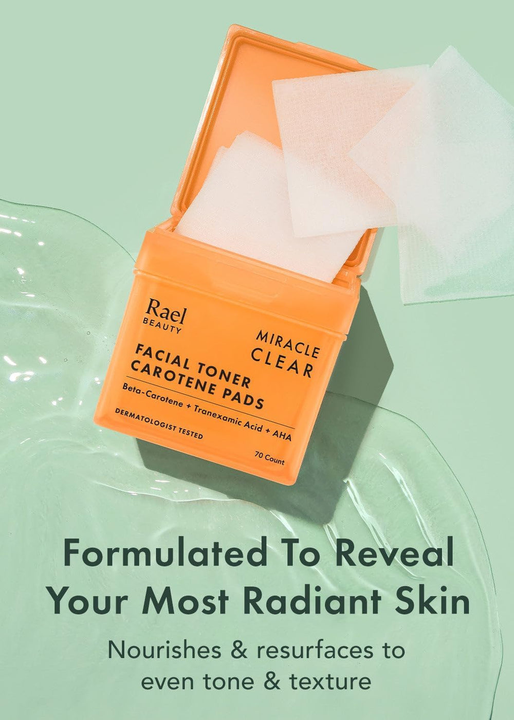 Rael Toner Pads: lado gel infusionado que aporta hidratación y sensación calmante