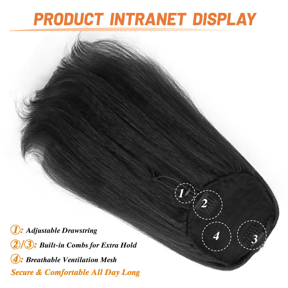 Rafabcici drawstring ponytail full-volume-look adds movement for events and daily wear.