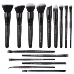 Raffaello 15-piece makeup brush set front view for complete face makeup versatility