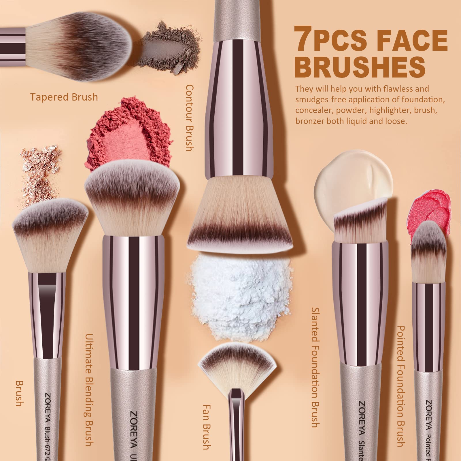 Raffaello ZOREYA eye brush collection for precise blending and contouring