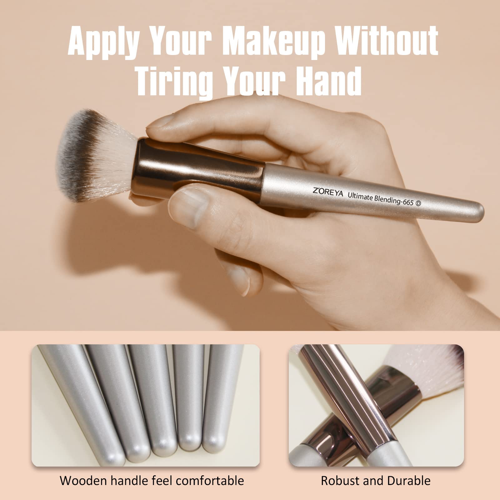 Raffaello ZOREYA synthetic bristles soft closeup for gentle makeup blending