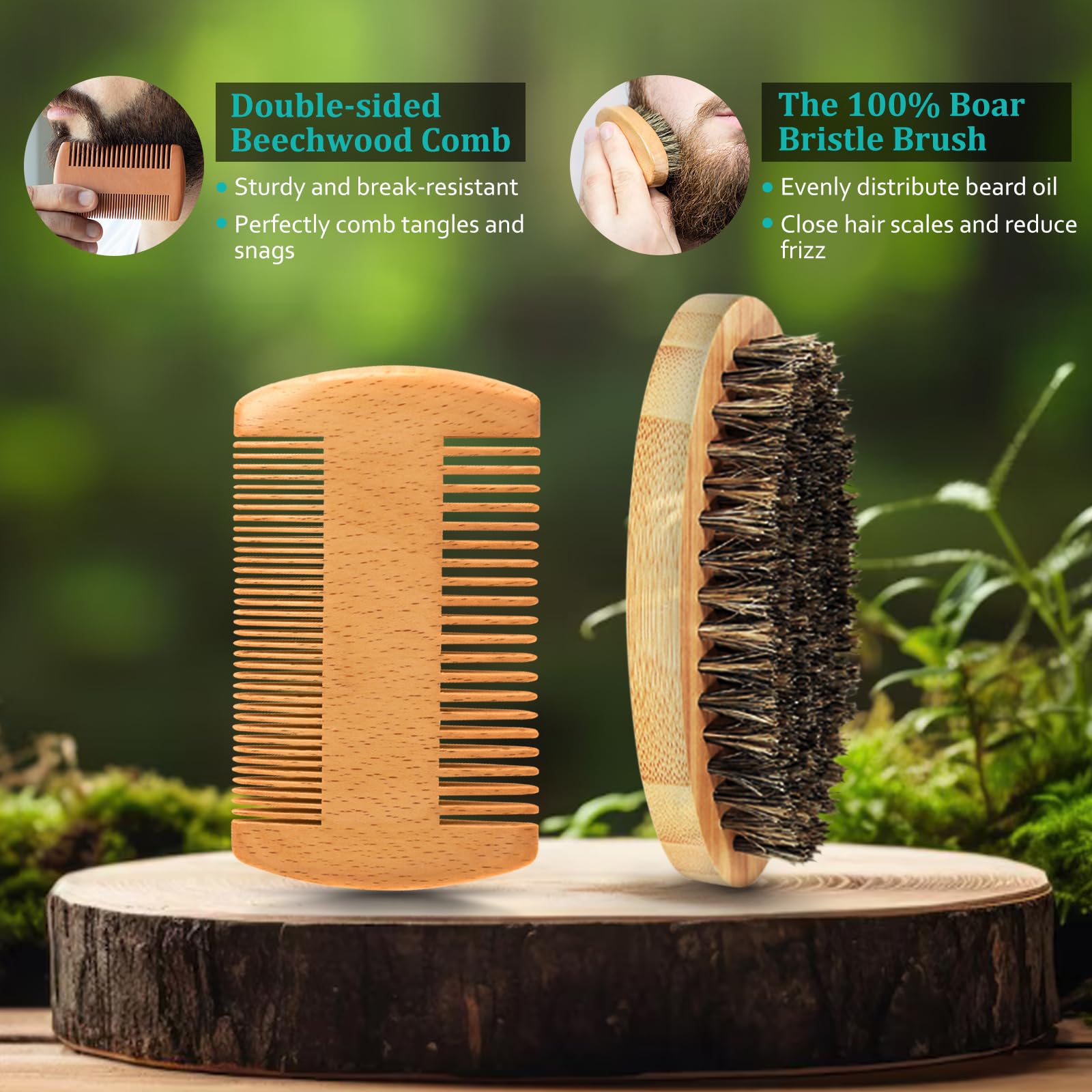 RAFFIN beard kit balm jar for softening and conditioning beard.