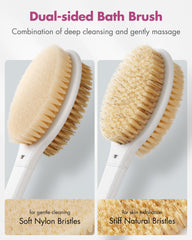 Rafow soft-bristle side creates rich foam for sensitive skin.