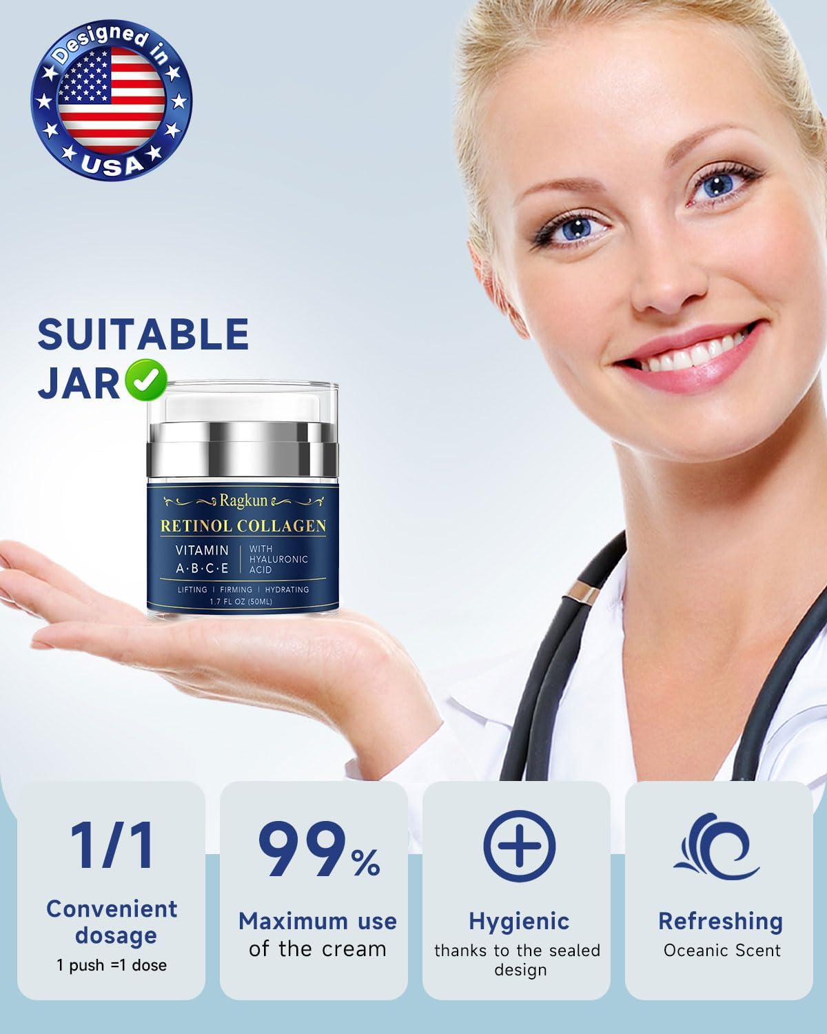 Ragkun Retinol Cream airless-packaging preserves formula and consistency