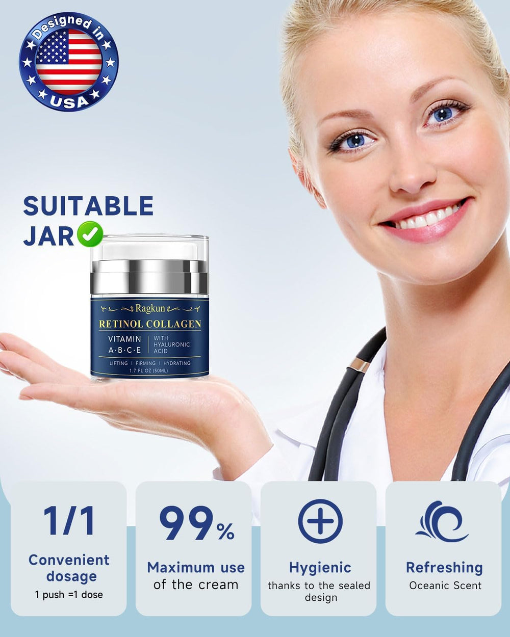Ragkun Retinol Cream airless-packaging preserves formula and consistency