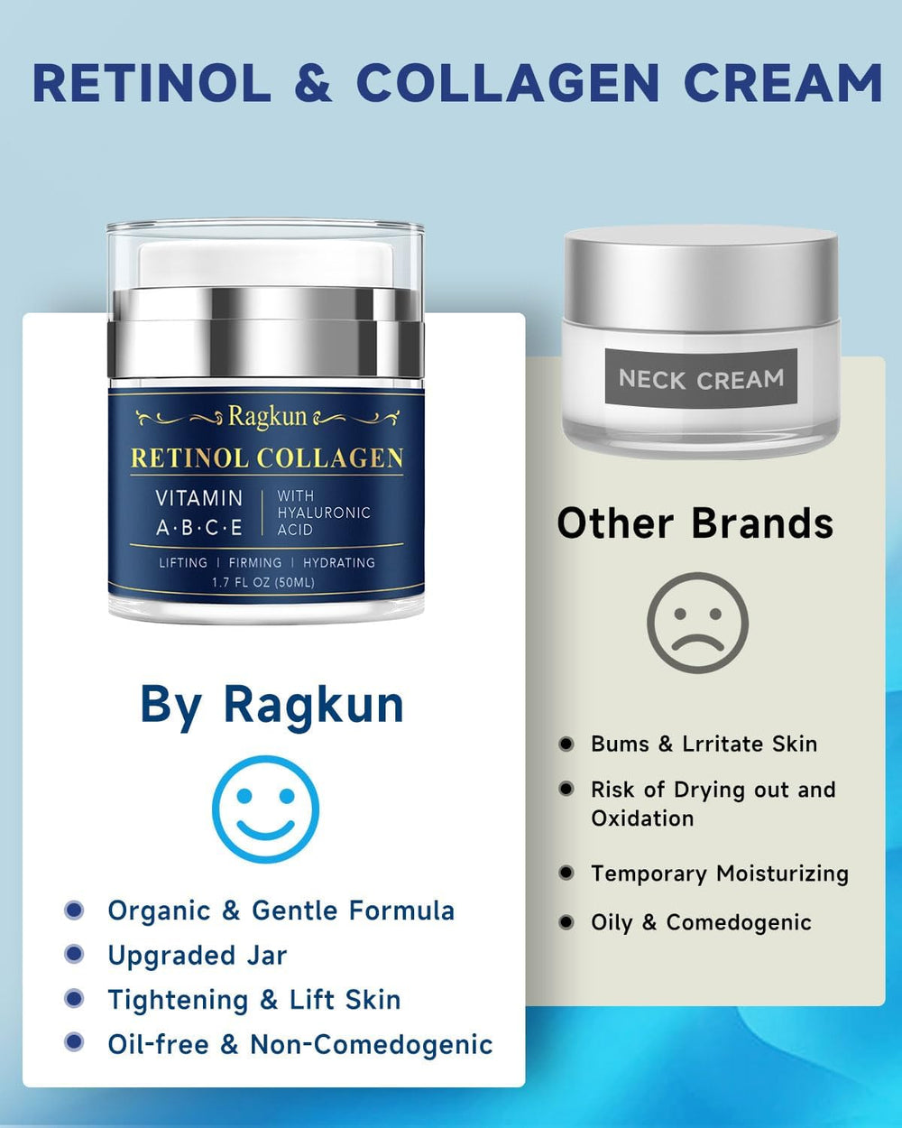 Ragkun crema rostro, primer plano, mejora textura y elasticidad de la piel.