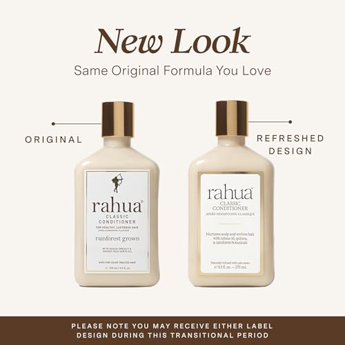 Rahua conditioner detangles hair for easier styling and smoothness.