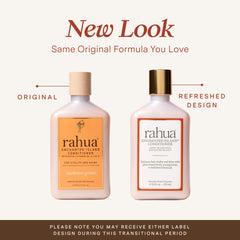 Rahua Enchanted Island bottle pour shows easy application for detangling.