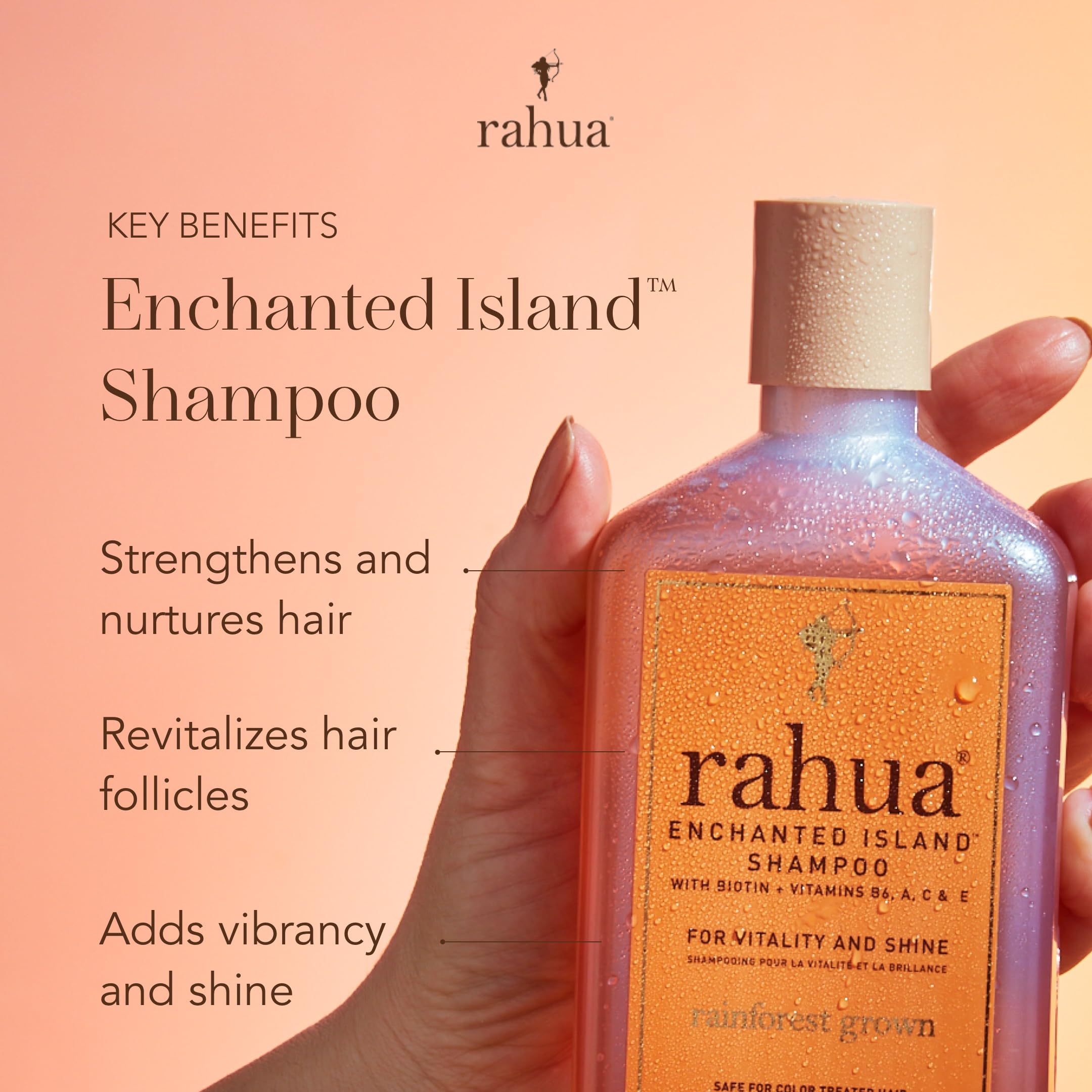 Lather from Rahua Enchanted Island Shampoo highlights shine and softness