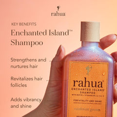 Lather from Rahua Enchanted Island Shampoo highlights shine and softness