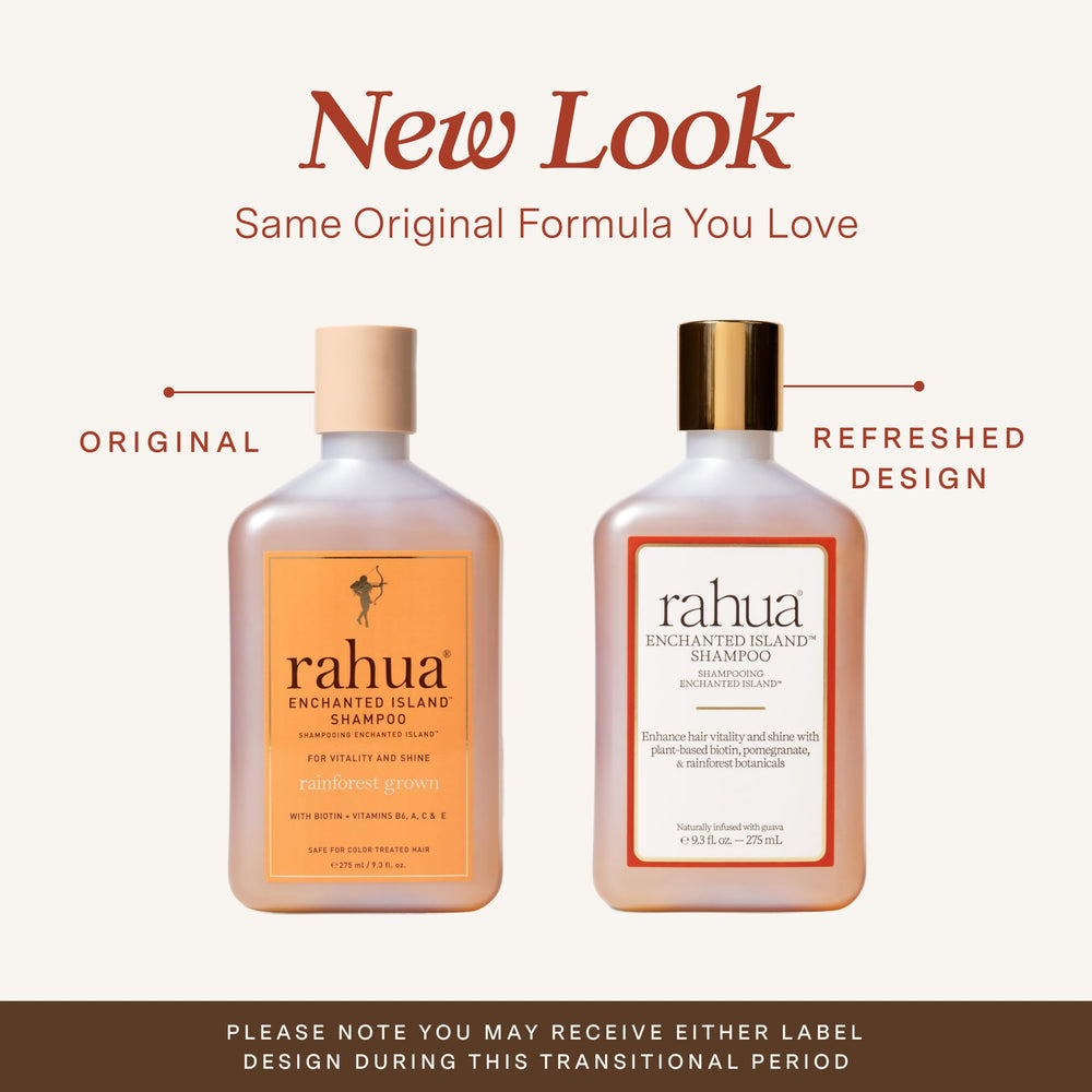 Rahua Enchanted Island Shampoo pour demonstrates gentle cleanse and nourishment
