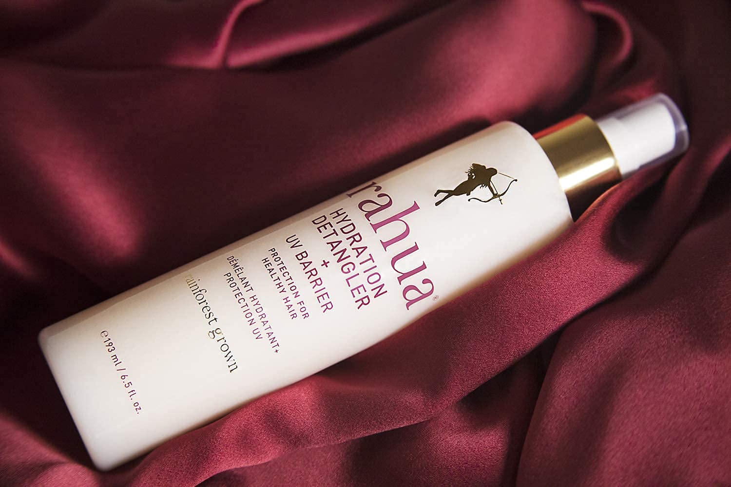 Rahua Hydration Detangler Spray suitable for all hair types and versatile styling.
