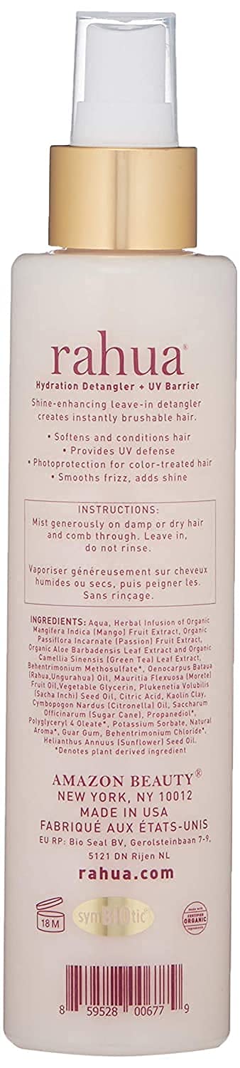 Rahua Hydration Detangler Spray on dry hair for frizz control and refresh.