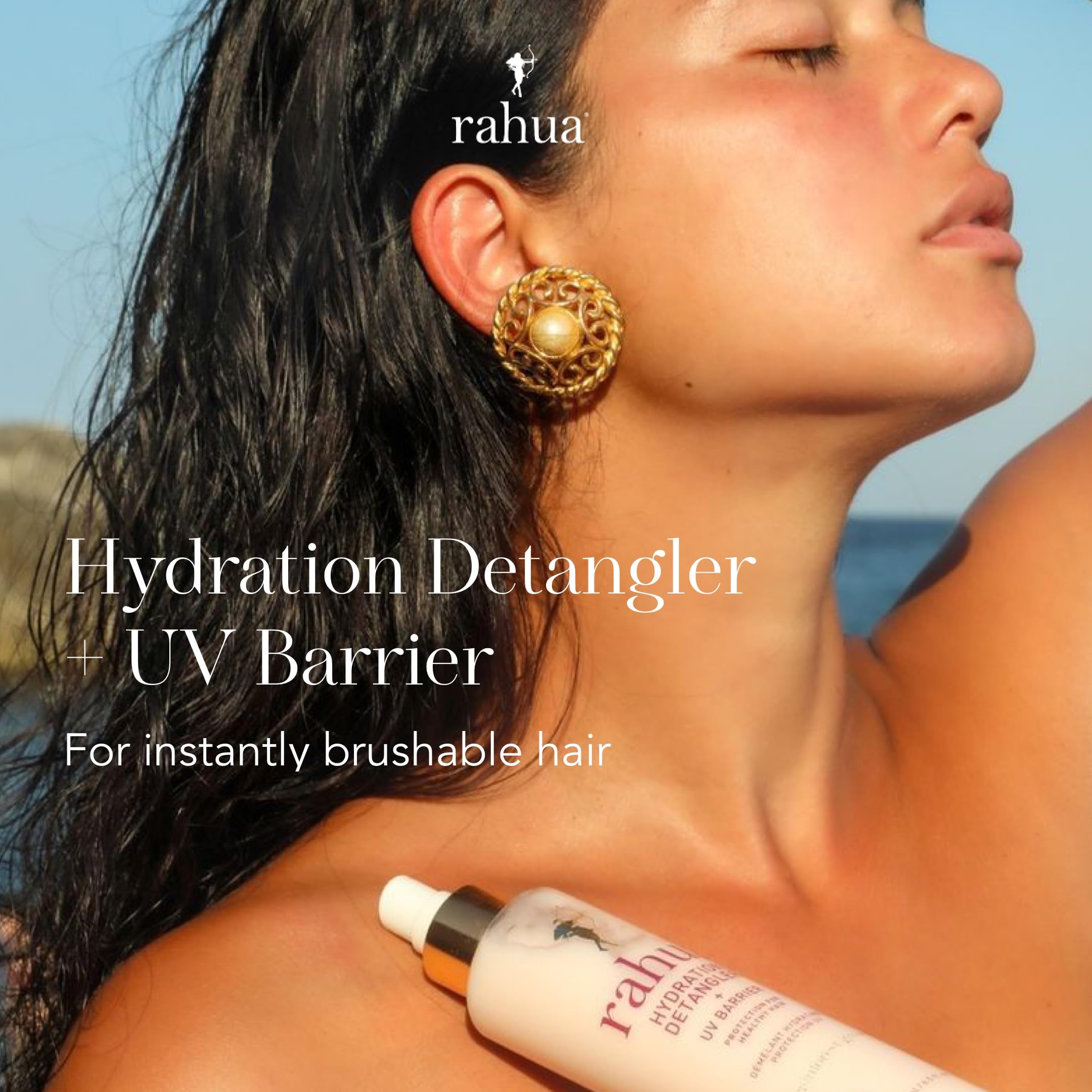 Rahua Hydration Detangler Spray mango fragrance evokes tropical styling vibe.