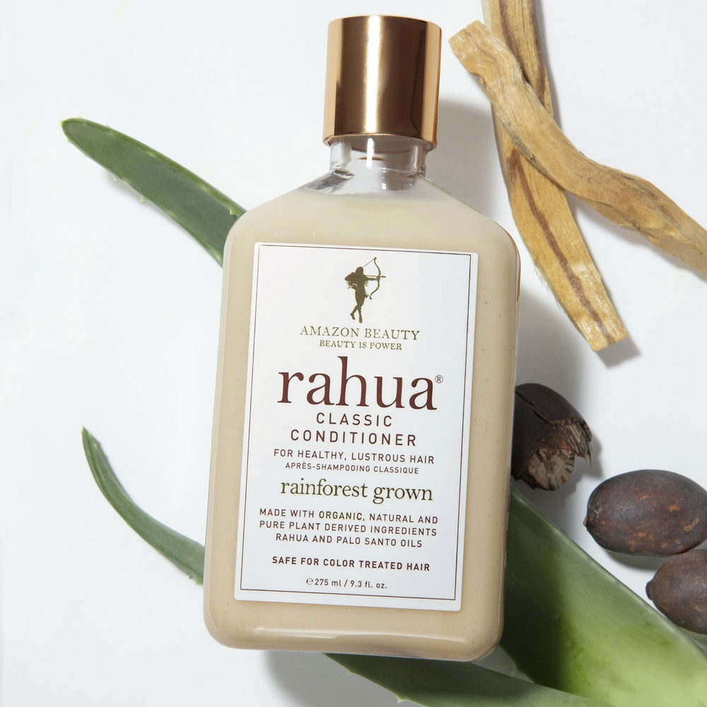Rahua rosemary and green tea botanicals offer refreshing, nourishing care.