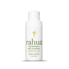 Rahua Voluminous Dry Shampoo bottle pour refreshes roots and adds lift.