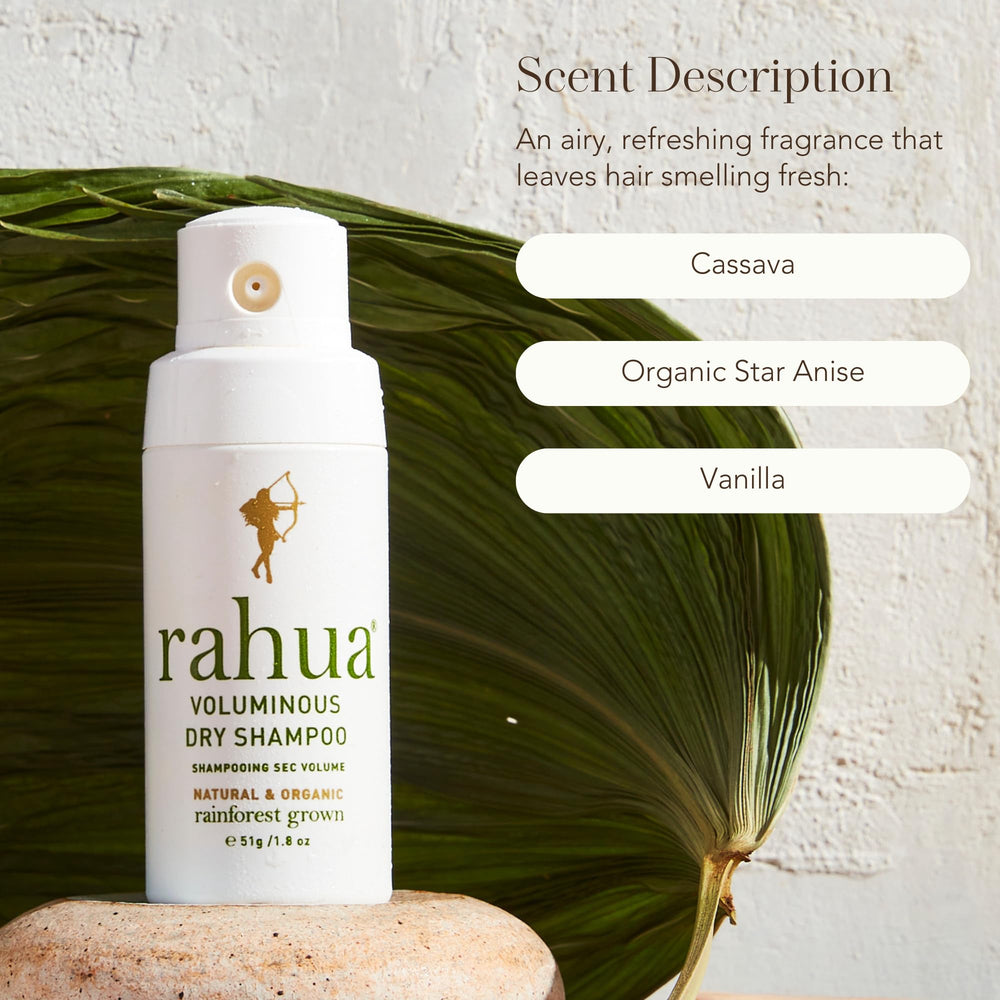 Rahua Voluminous Dry Shampoo boosts texture and body for easy styling.