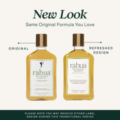 Rahua Voluminous Shampoo label highlights vegan, cruelty-free formula