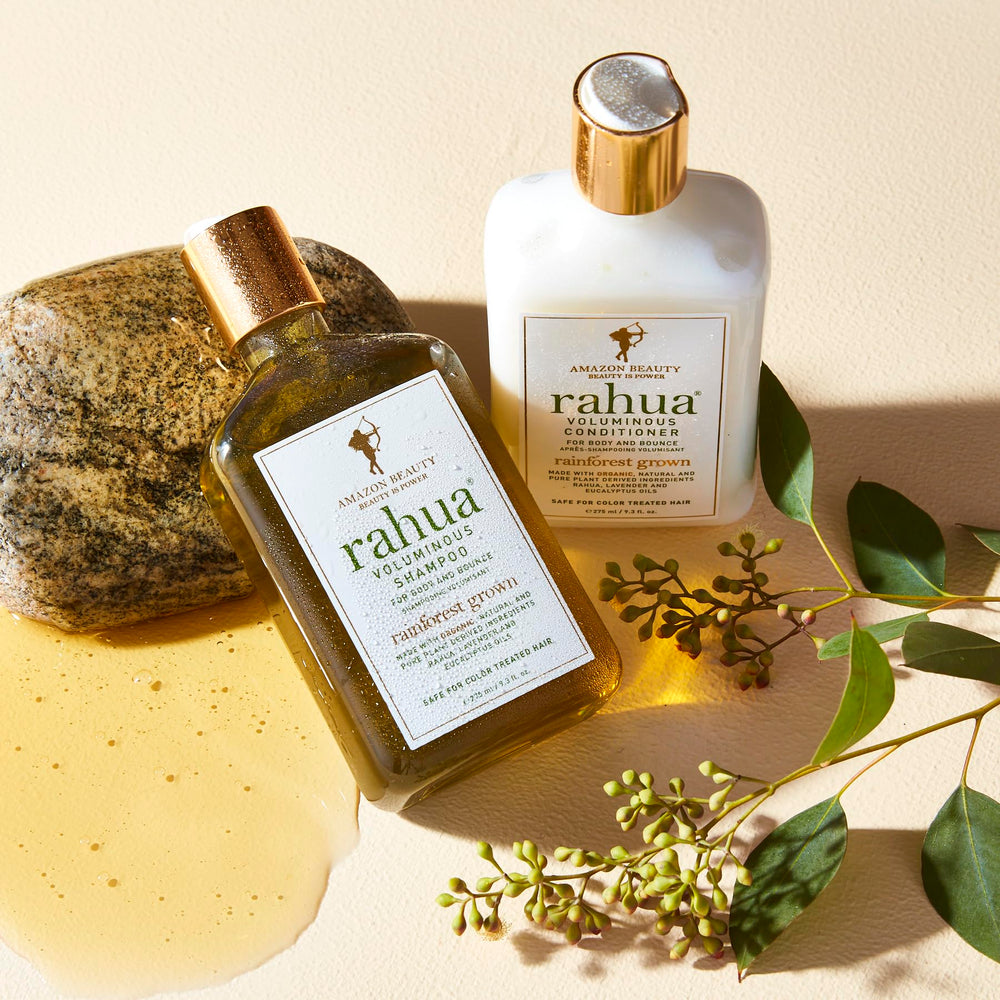 Rahua Voluminous Shampoo lavender eucalyptus image suggests calming aromatherapy