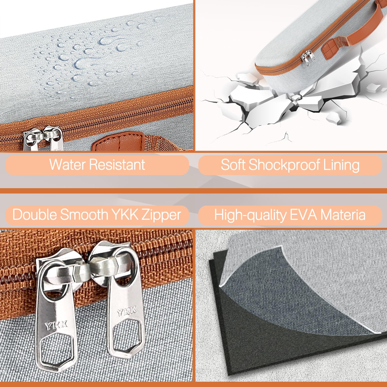 RAIACE Dyson Airstrait hard case Gray closed to protect contents during transit.