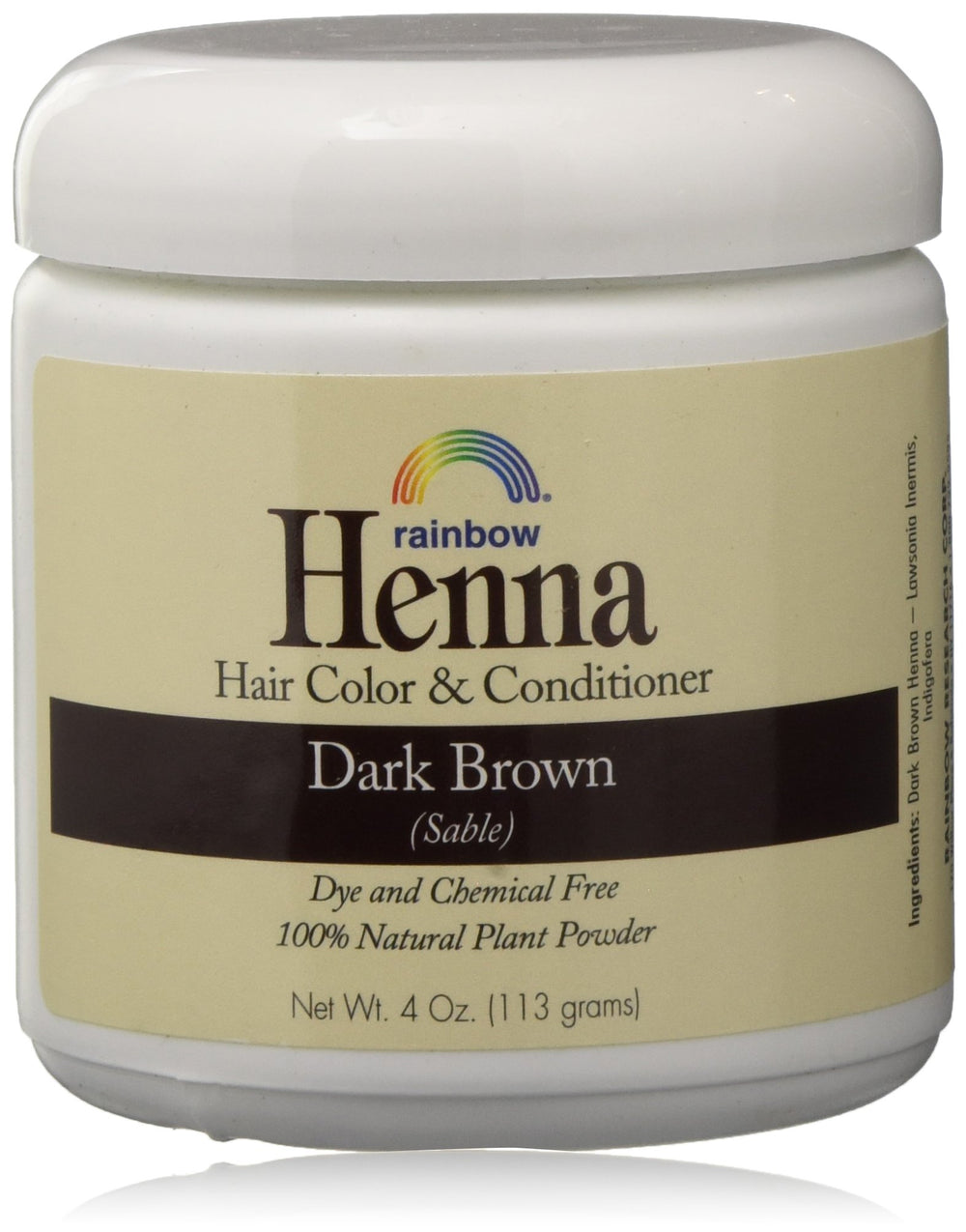 Rainbow Research Henna Persian Dark Brown 2-pack box for natural color option and packaging