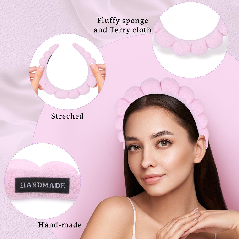 RAISEY spa headband soft stretchable fit for most head sizes