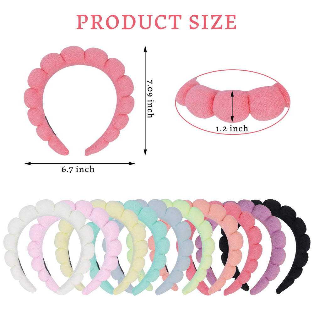 RAISEY spa headband terry cloth material provides gentle skin contact