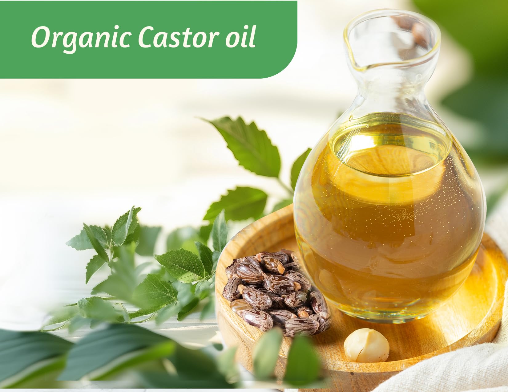 RAJOSEE castor oil used for hair care and scalp moisture.