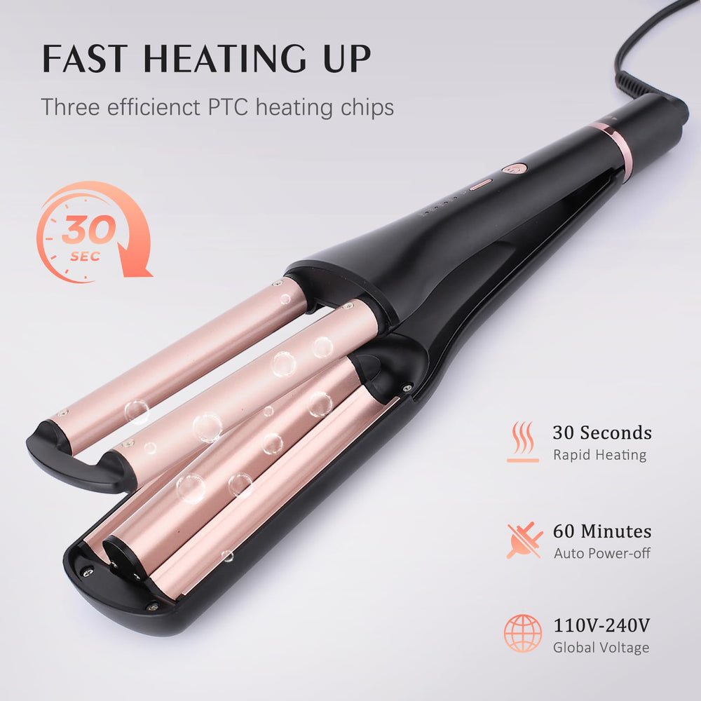 RAKUKOKKU fast heating with PTC elements for quick styling sessions.