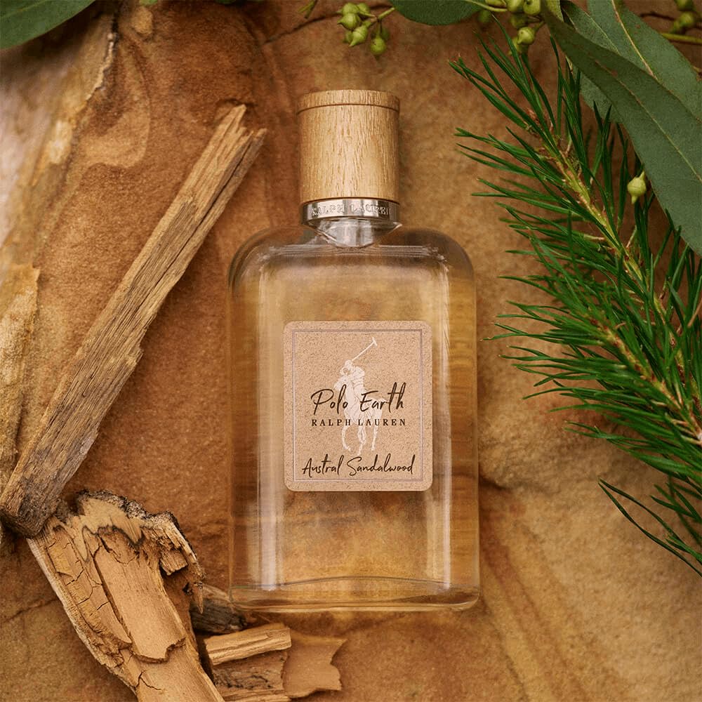 Ralph Lauren Polo Earth heart notes of lavender, sage, eucalyptus offer soothing depth.