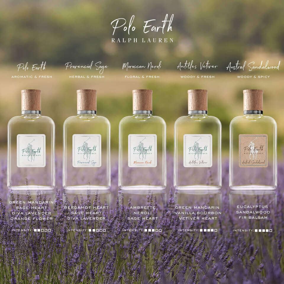 Polo Earth top notes of bergamot and cardamom, for a fresh daytime confidence promoter.