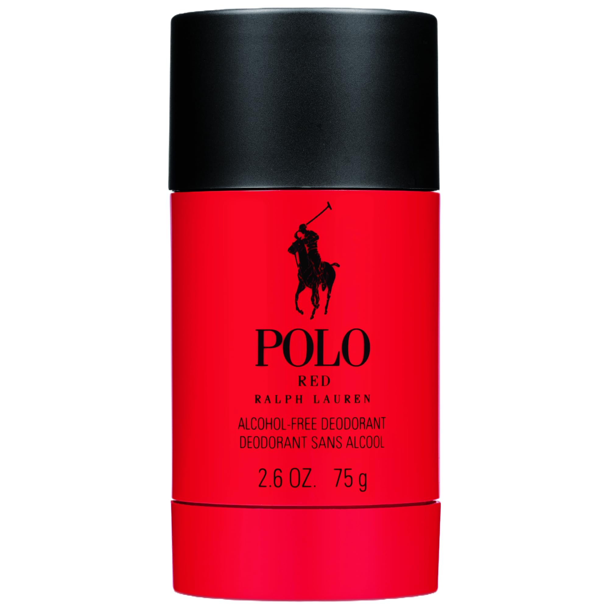 Ralph Lauren Polo Red deodorant stick closeup for long-lasting freshness.