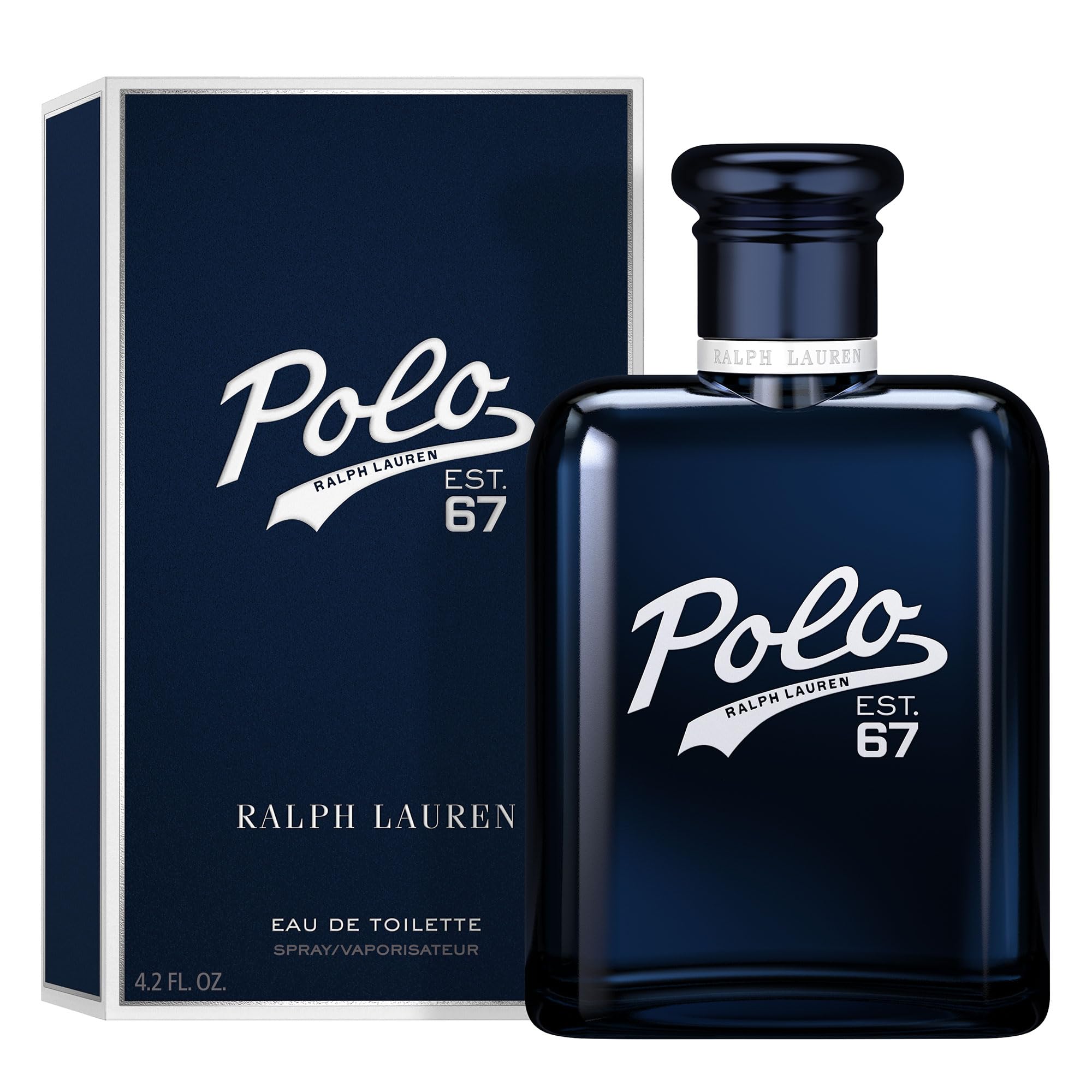 Polo 67 blue cap detail suggesting long-lasting freshness throughout the day.