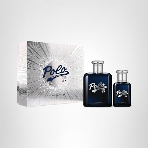 Ralph Lauren Polo 67 duo-set display featuring full and travel sizes for versatile use.