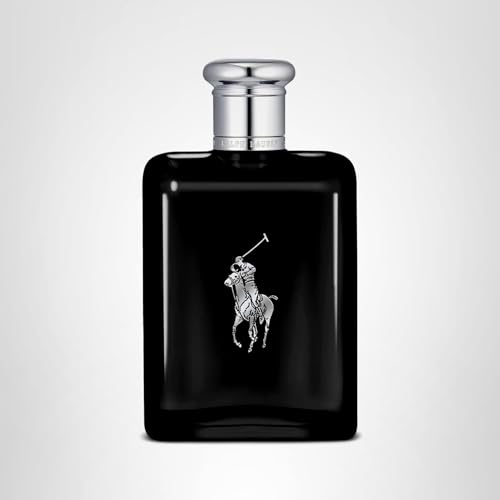 Ralph Lauren Polo Black flacon angled for modern sophistication.