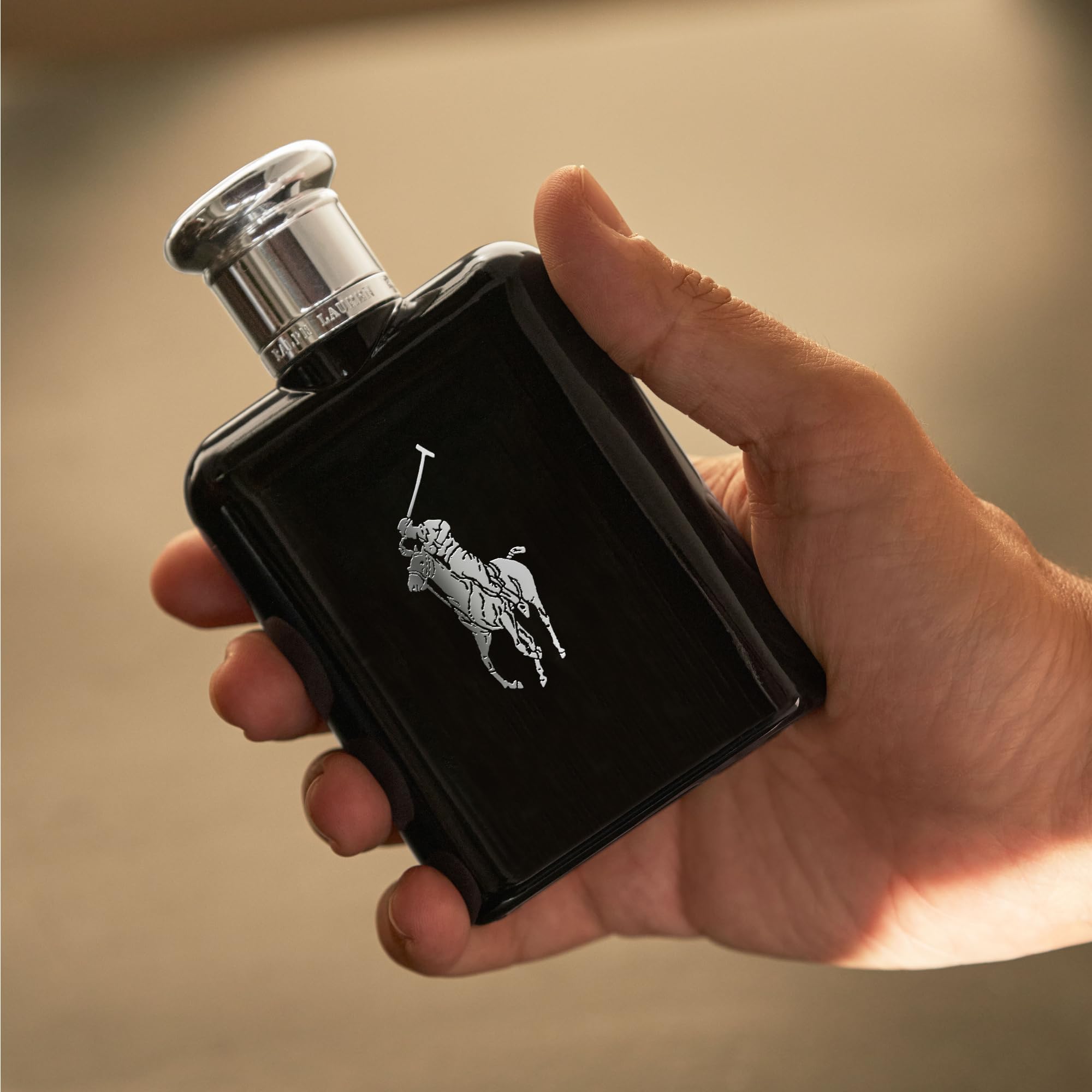 Ralph Lauren Polo Black spray action shows easy application