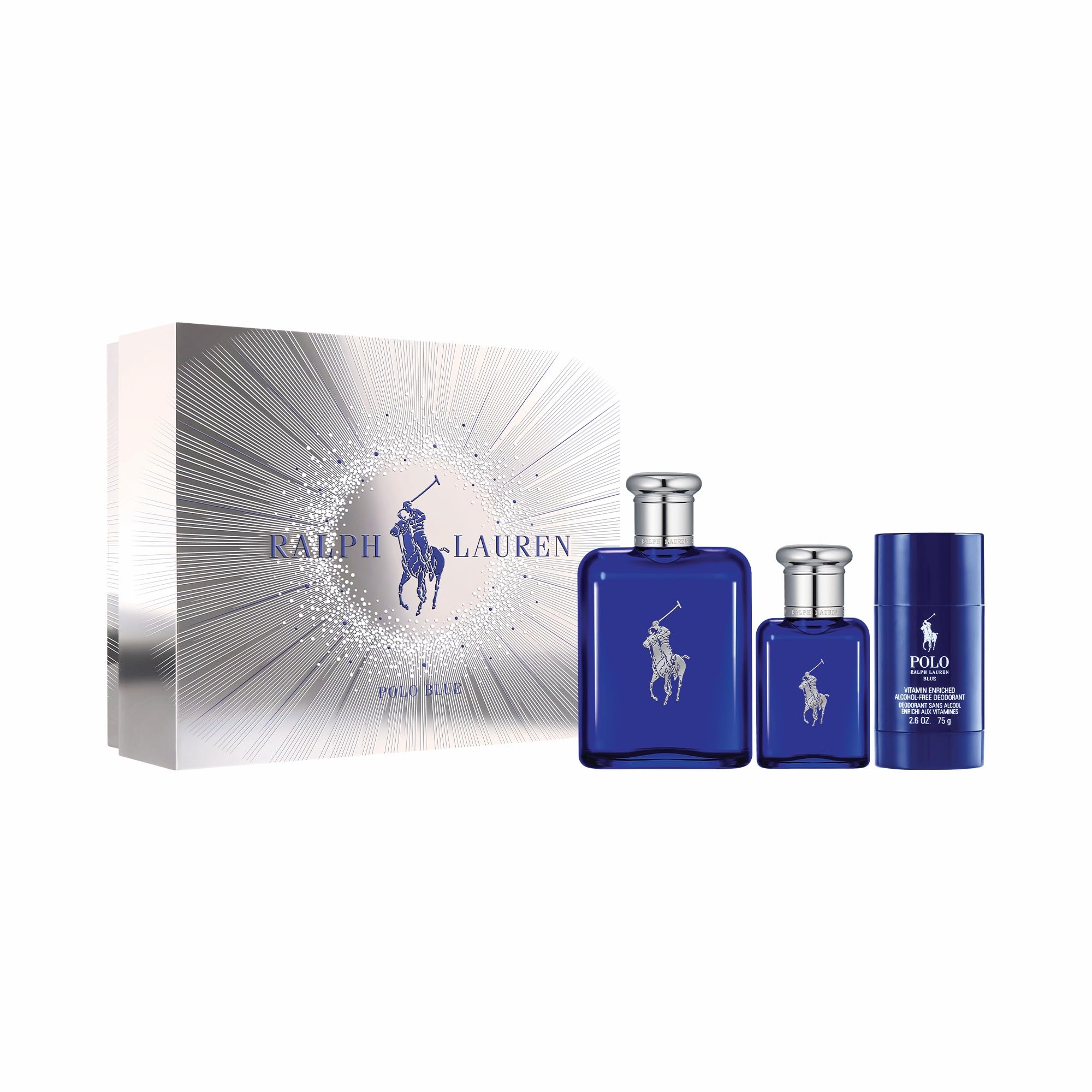 Ralph Lauren Polo Blue eau de toilette full-size bottle for everyday refreshment.