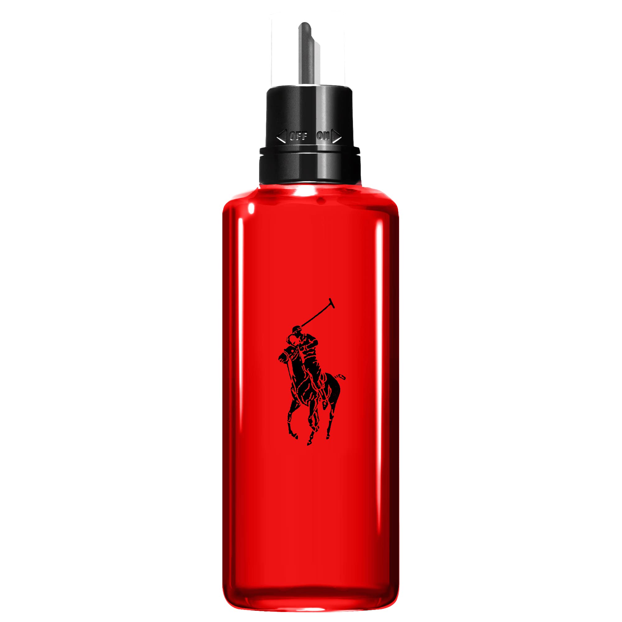 Ralph Lauren Polo Red refill bottle front view, signaling bold, long-lasting freshness for daily wear.