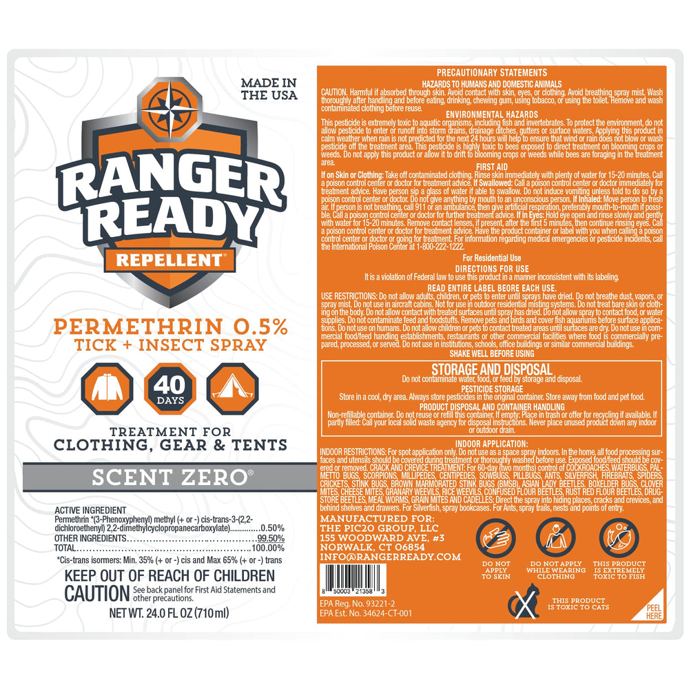 Ranger Ready Permethrin spray tucked into pack for quick touch-ups
