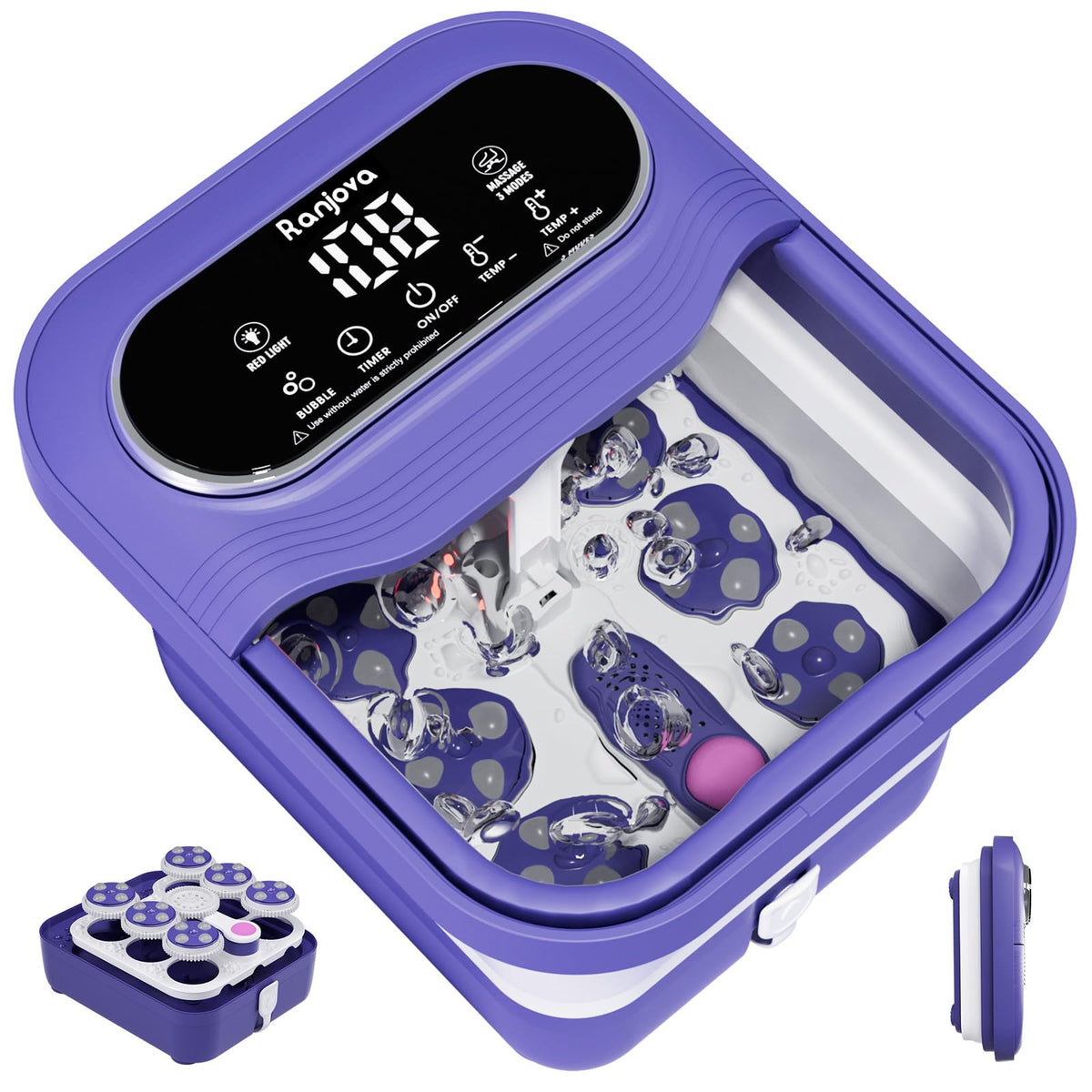 Ranjova foot spa tub with automatic rotary massage for soothing feet.