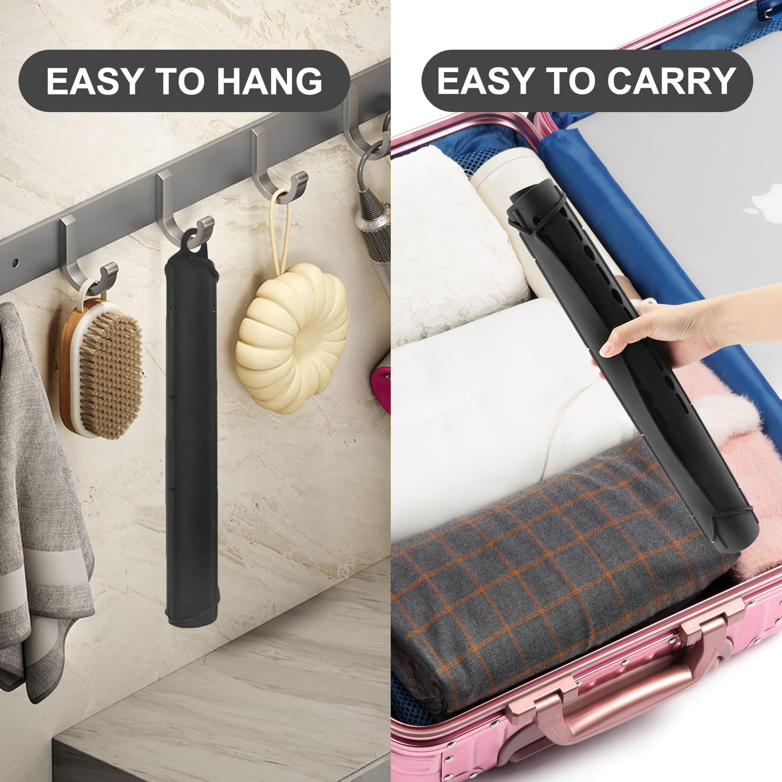 Ranphykx foldable cover rolled up for compact storage in small bathroom
