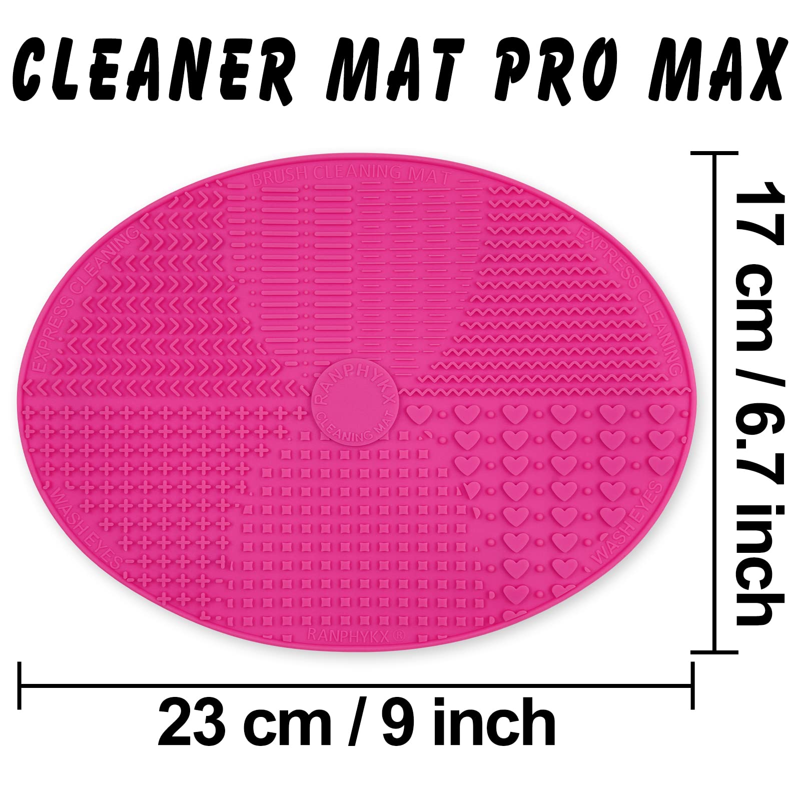Ranphykx silicone cleaning mat textures showing 7-thread design for versatile brushes