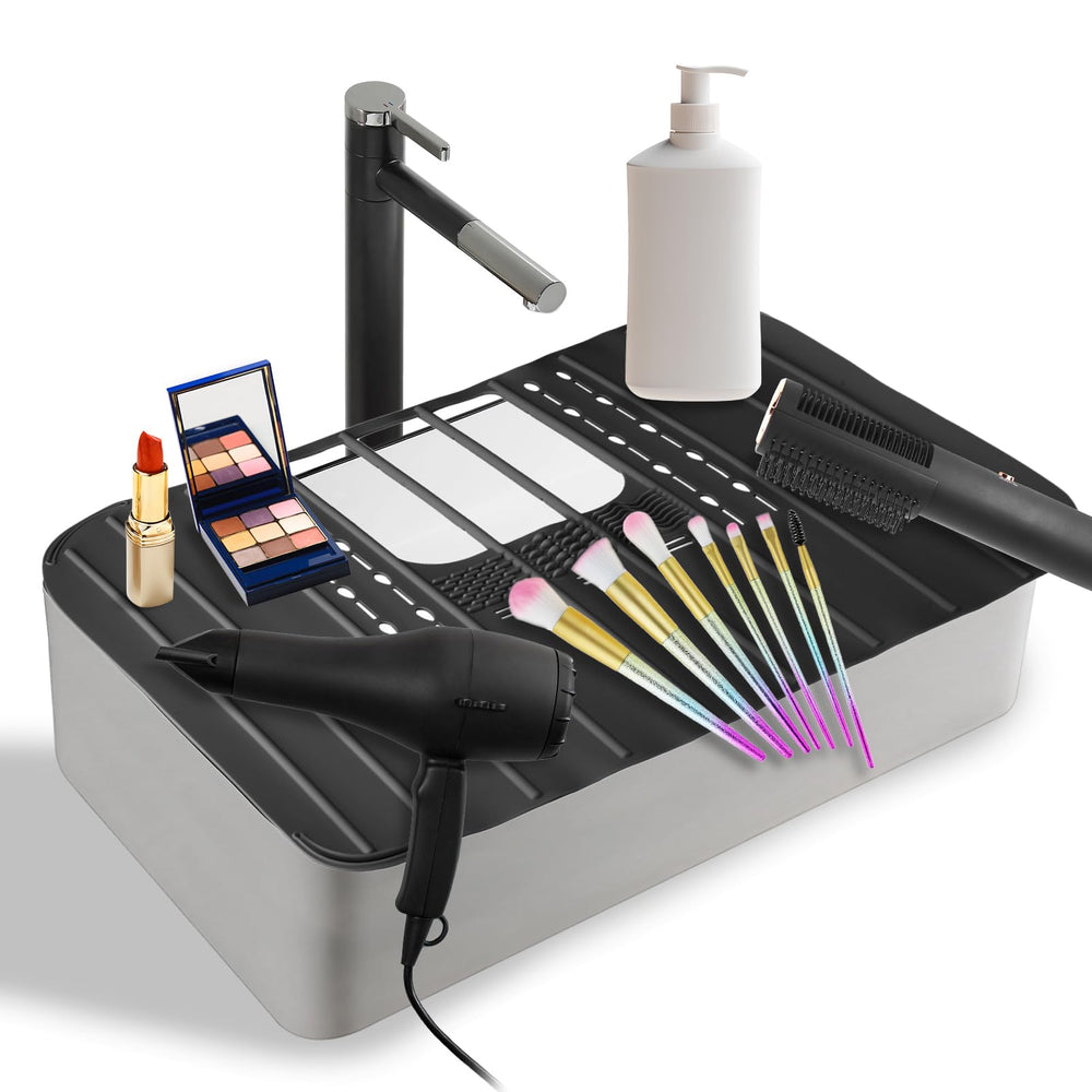 Ranphykx sink foldable cover assembled showing steel frame and scroll design for storage