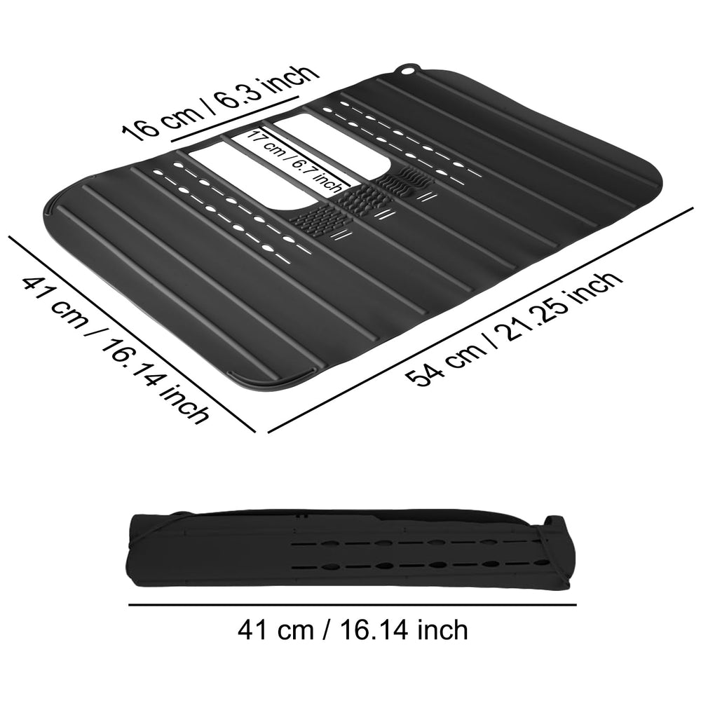 Ranphykx sink foldable cover in use providing extra counter space for brushes
