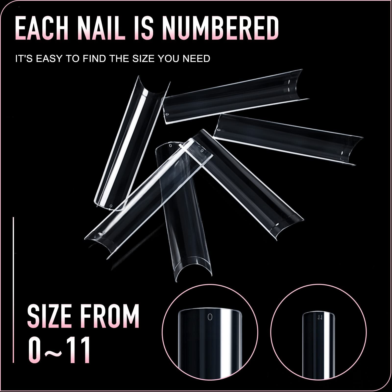 Ranrose trim-friendly tips support versatile styles like stiletto or coffin.