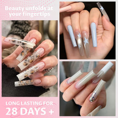 Ranrose no-C-curve square tips XXL for elegant, customizable nail shapes.