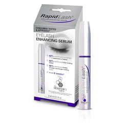RapidLash serum brush applicator in use for nightly lash application