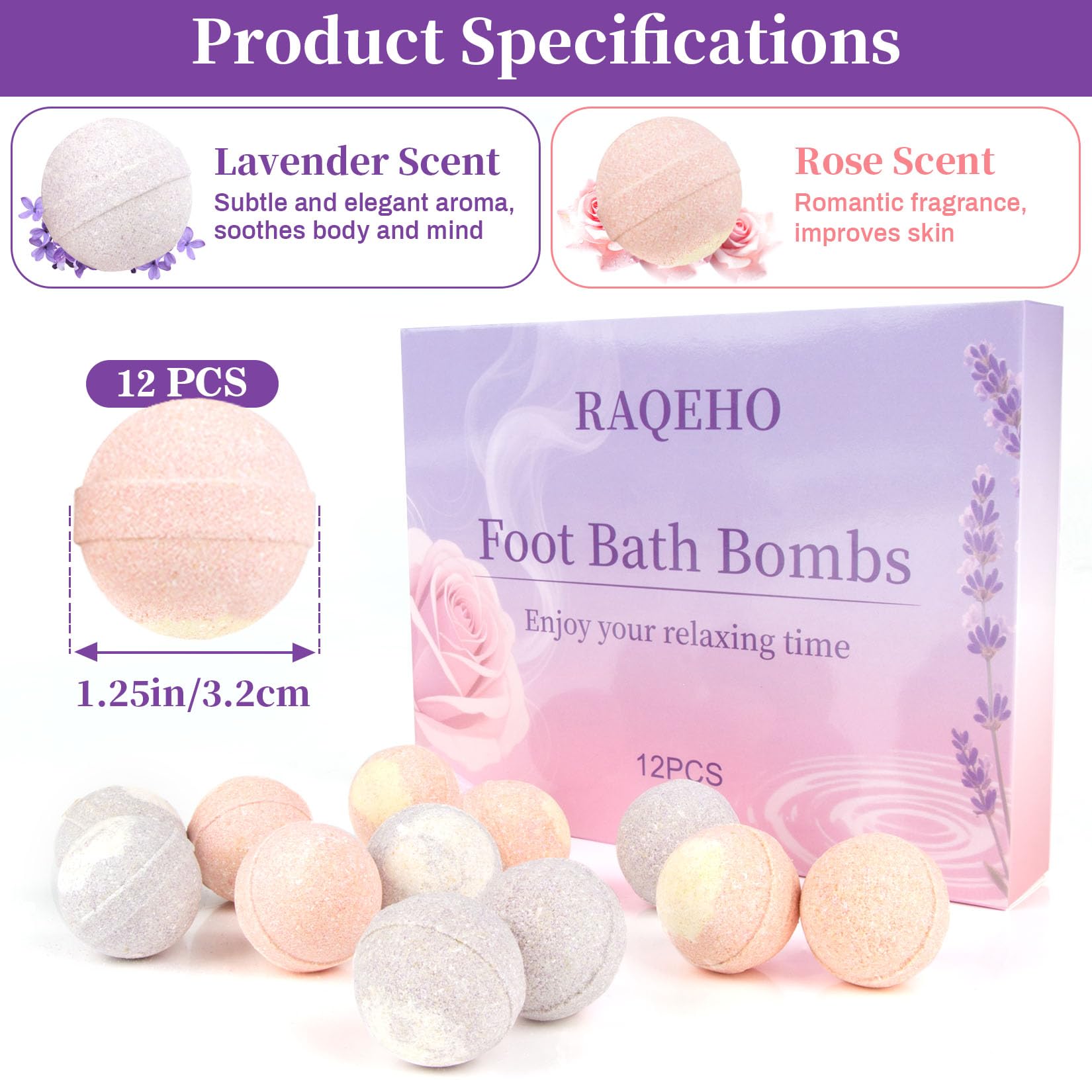 RAQEHO foot bath bombs bubbles in water for a spa like soak.