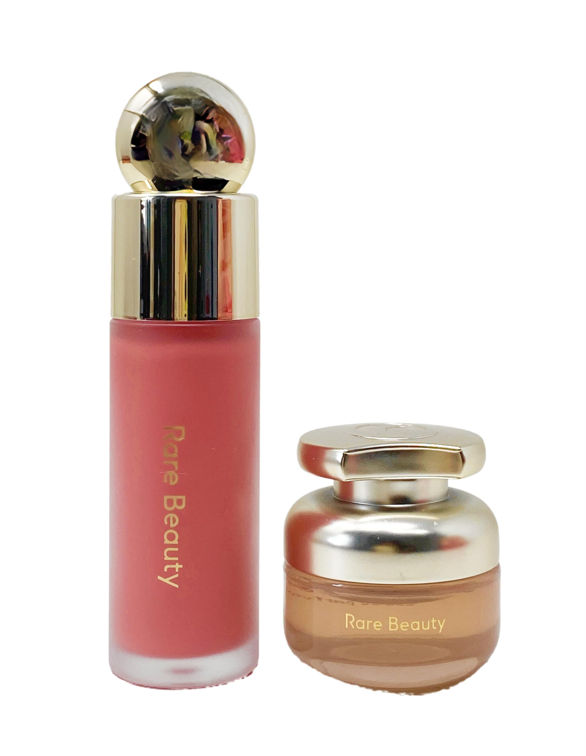 Rare Beauty Selena's Faves Soft Pinch Liquid Blush Happy image showing buildable peachy flush for lasting color.